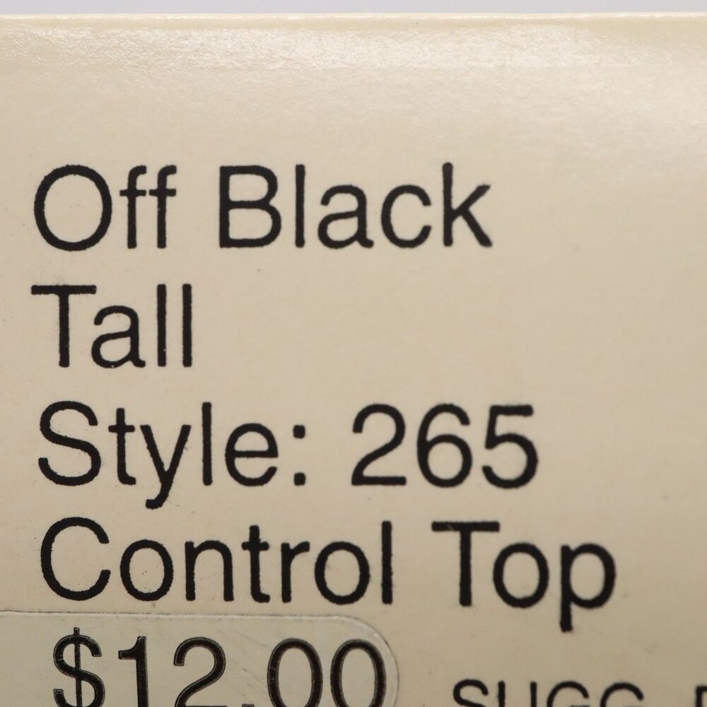 Donna Karan Size Tall Hosiery Off Black Sheer Satin Pantyhose 265 USA Y2K - Picture 2 of 3